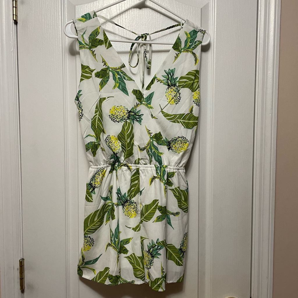 Pineapple/Pine Leaf Tieback Romper